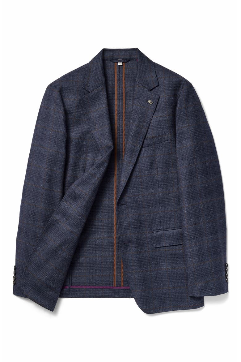 Italian Wool Sport Coat, Alternate, color, NAVY RUST PRINCE OF WALES