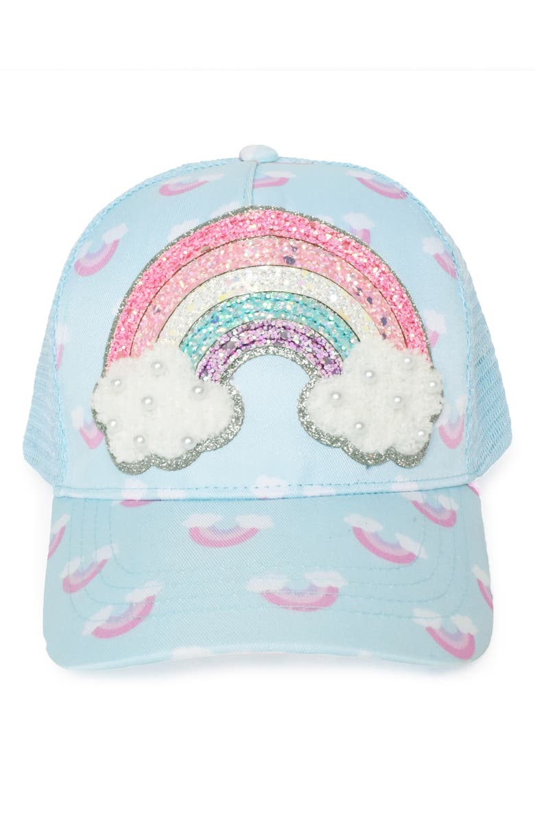 OMG Accessories Kids' Rainbow Trucker Hat, Alternate, color, Light Aqua
