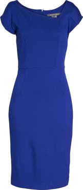 French Connection Lula Asymmetrical Neck Sheath Dress
