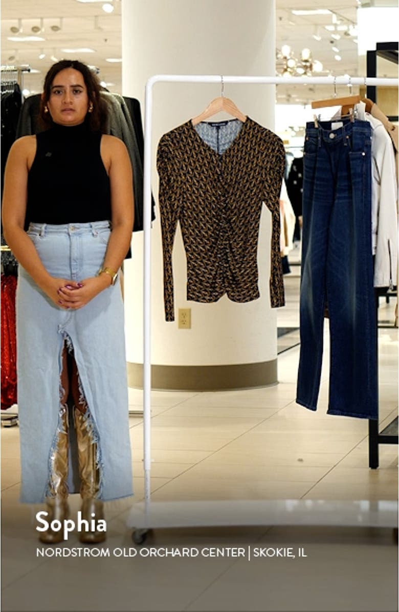 Neeta Tack Print Ruched Top, sales video thumbnail