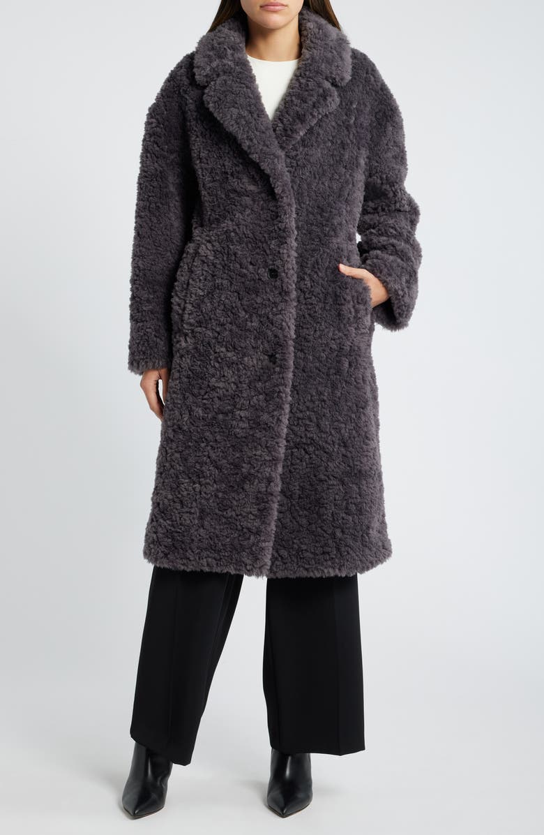 BCBGMAXAZRIA Faux Fur Coat, Main, color,