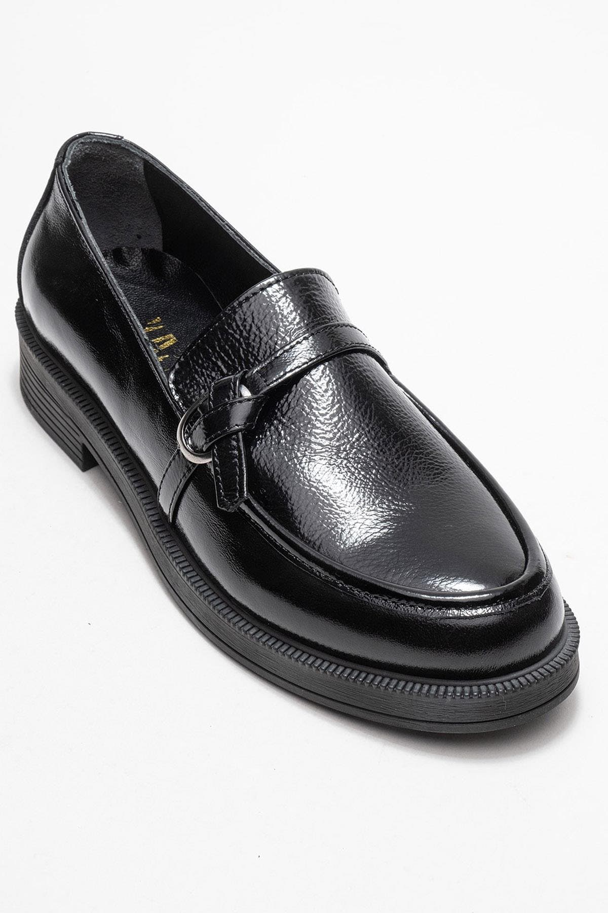 Forever & Always Shoes Galea Buckled Leather Loafers, Main, color, Black Patent Leather