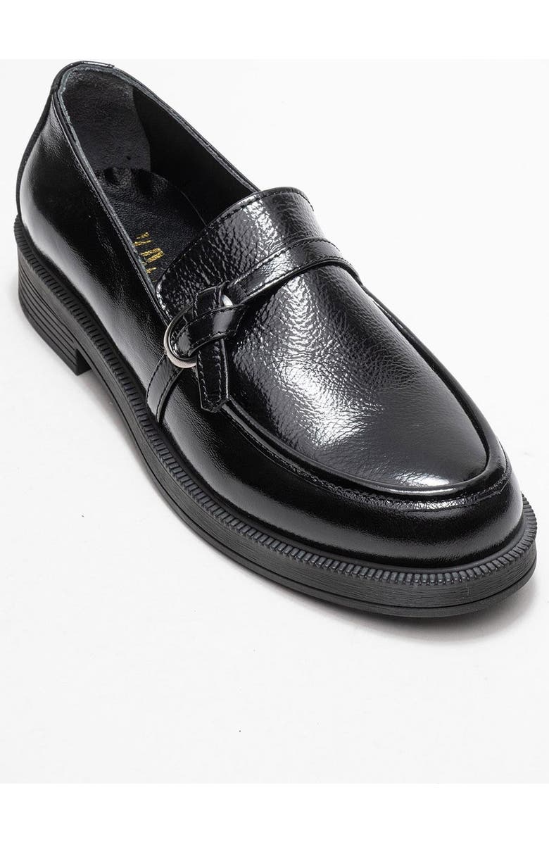 Forever & Always Shoes Galea Buckled Leather Loafers, Main, color, Black Patent Leather
