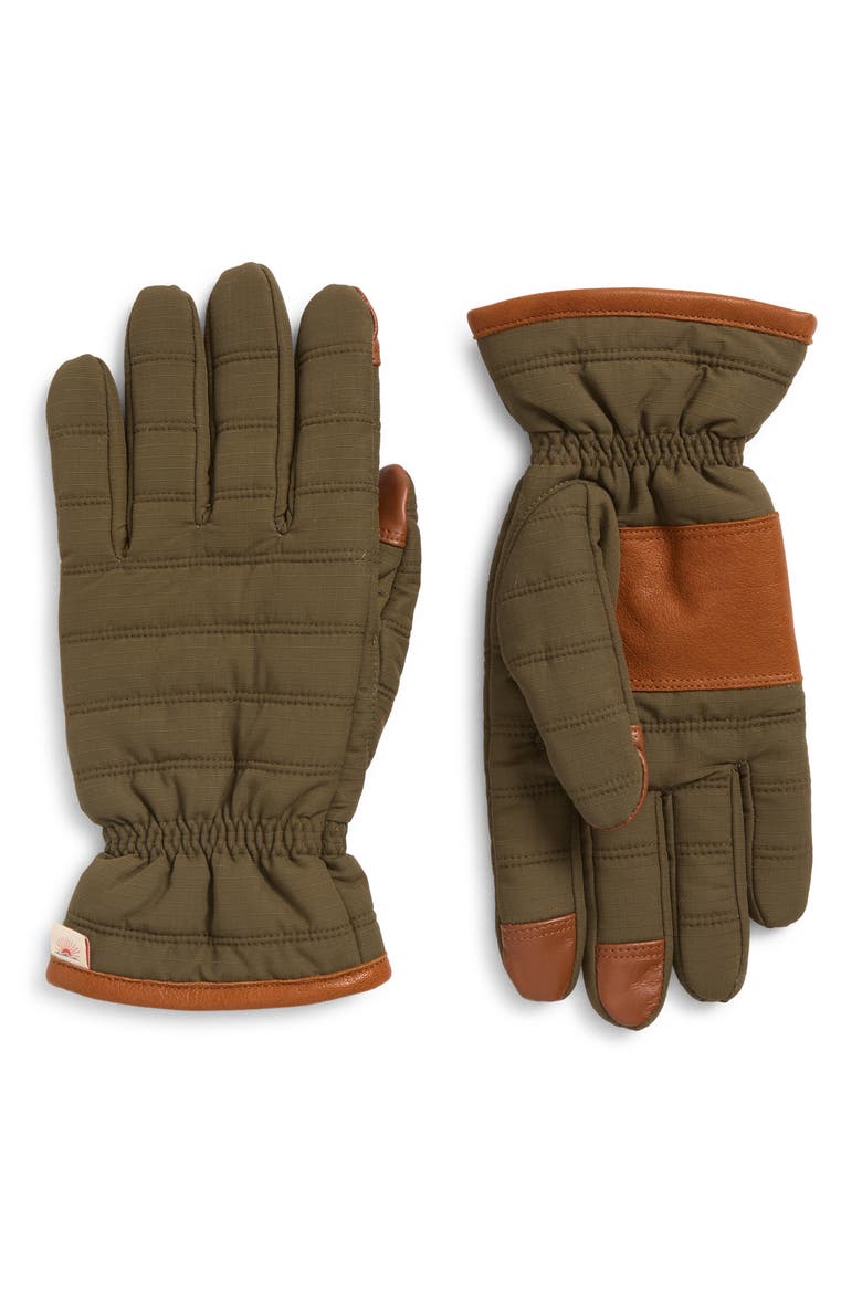 Ripstop Puffer Gloves, Main, color, OLIVE