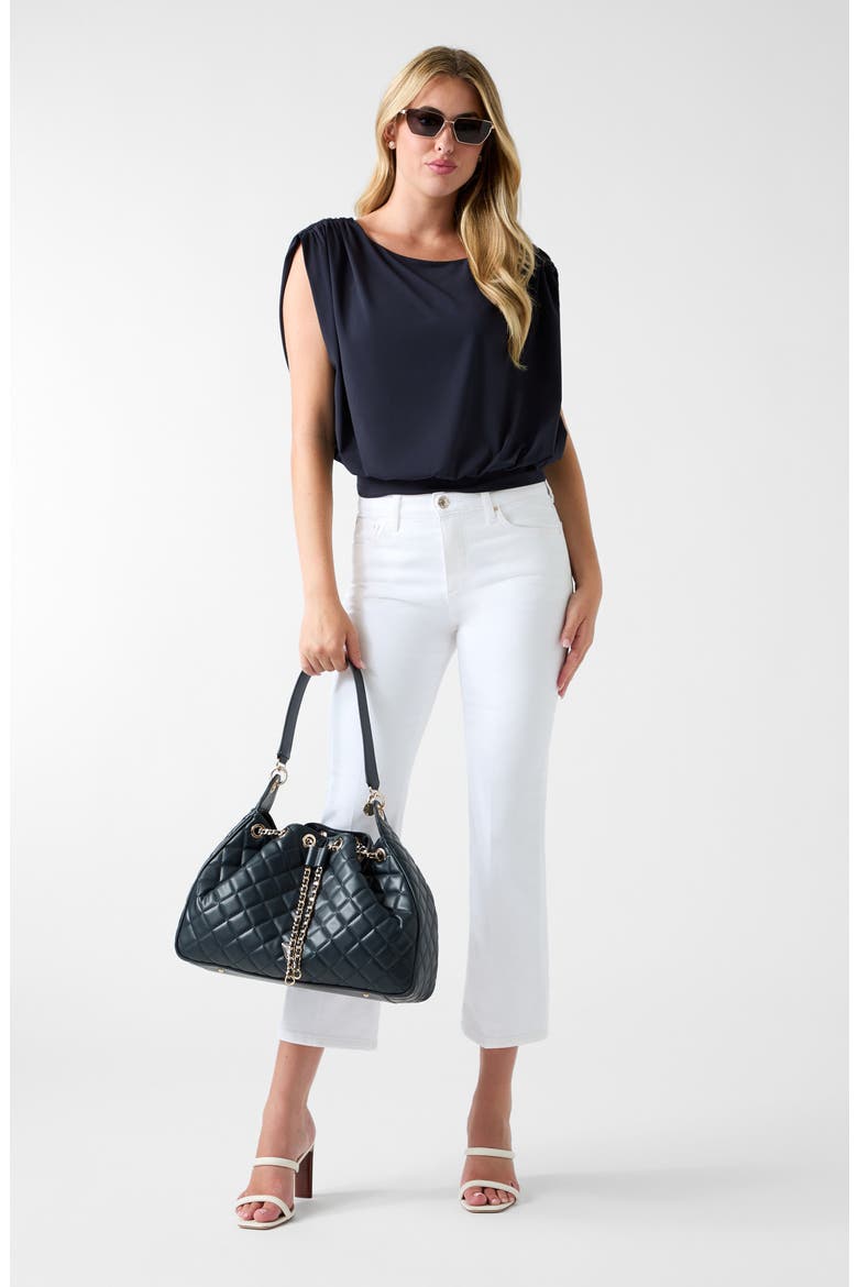 Aundrea Draped Knit Top, Alternate, color, OPEN BLUE