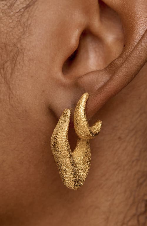 Monica Vinader Womens Antica Textured Small 18ct Yellow Gold Vermeil Hoop Earrings In Gold