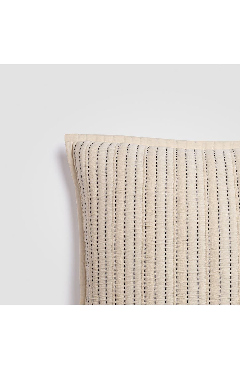 Crane Air Coastal Stitch Set of 2 Euro Pillow Shams, Alternate, color, Beige