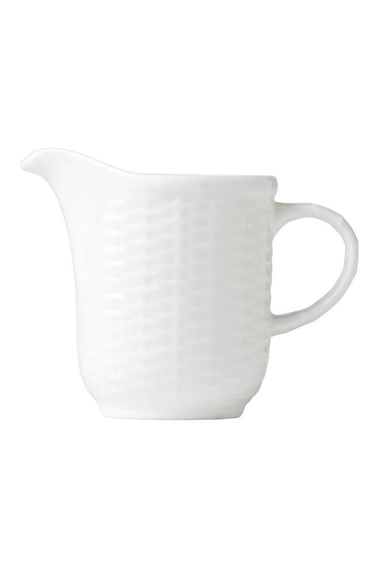 Nantucket Basket Creamer, Main, color, WHITE