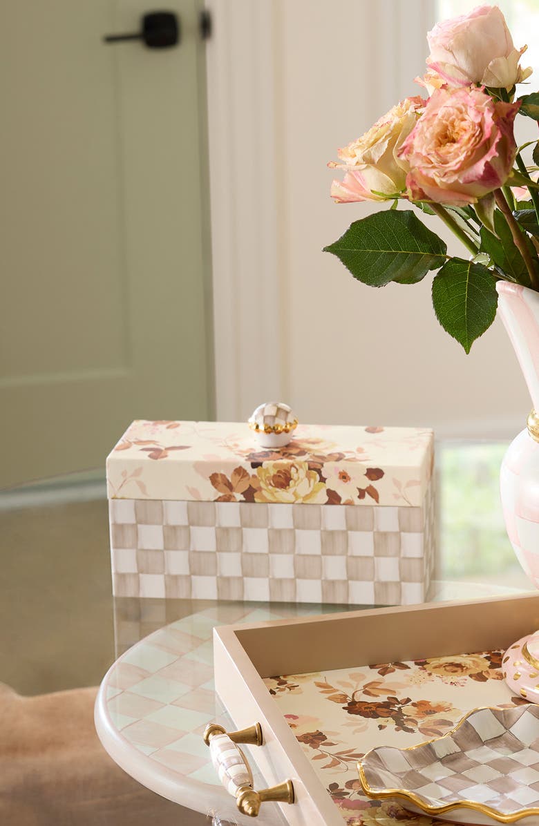 MACKENZIE CHILDS Wild Rose Box, Alternate, color, White