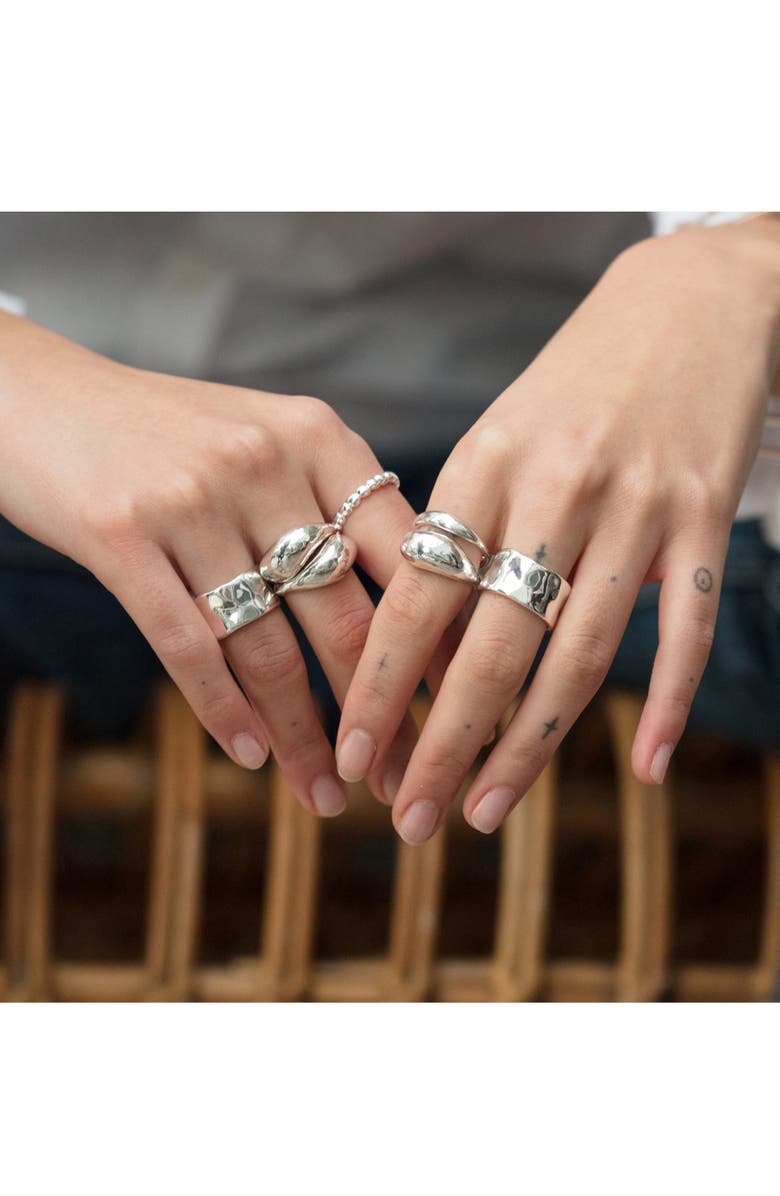 Monica Vinader Gaia Dome Ring, Alternate, color, Silver