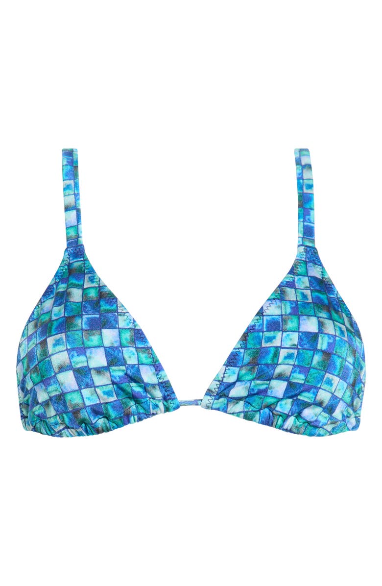 PacSun Rae Shine Triangle Bikini Top, Alternate, color, Blue Multi