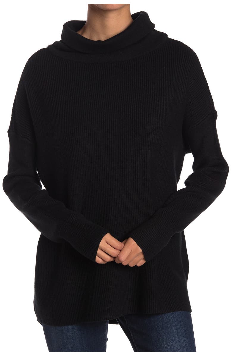DEVOTION BY CYRUS Cowlneck Ribbed Tunic Sweater, Main, color,
