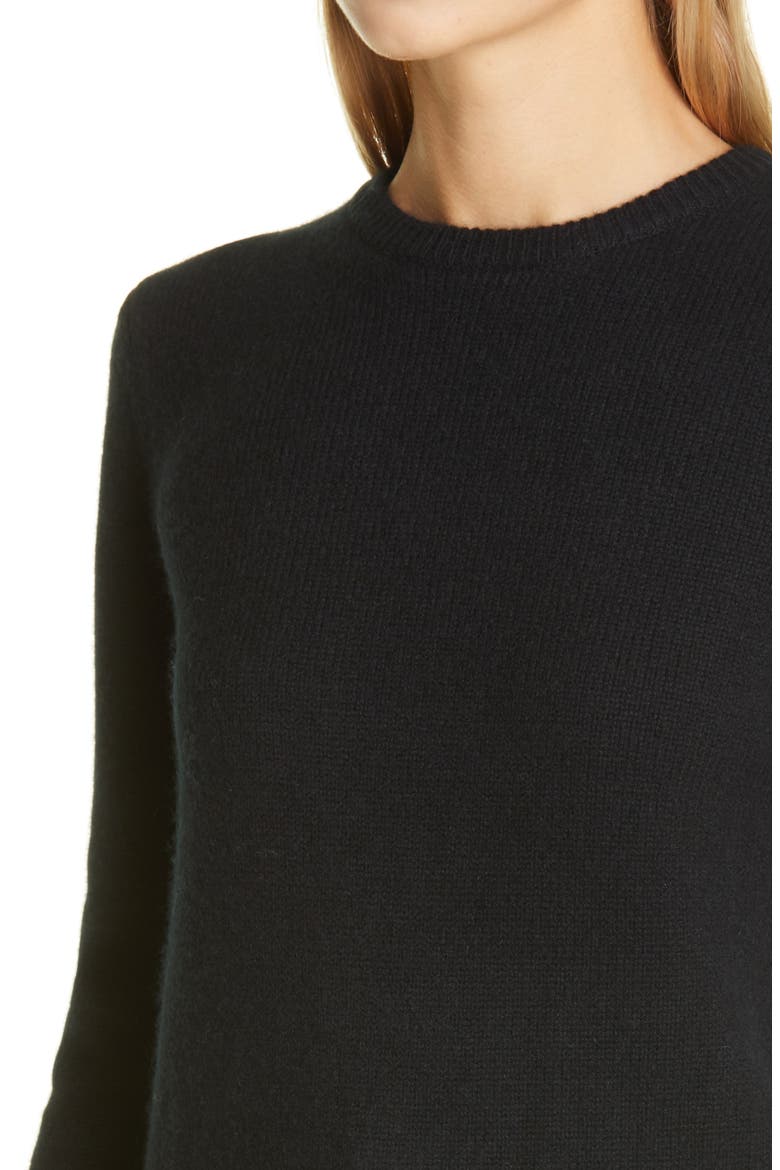 Crewneck Cashmere Sweater, Alternate, color, BLACK