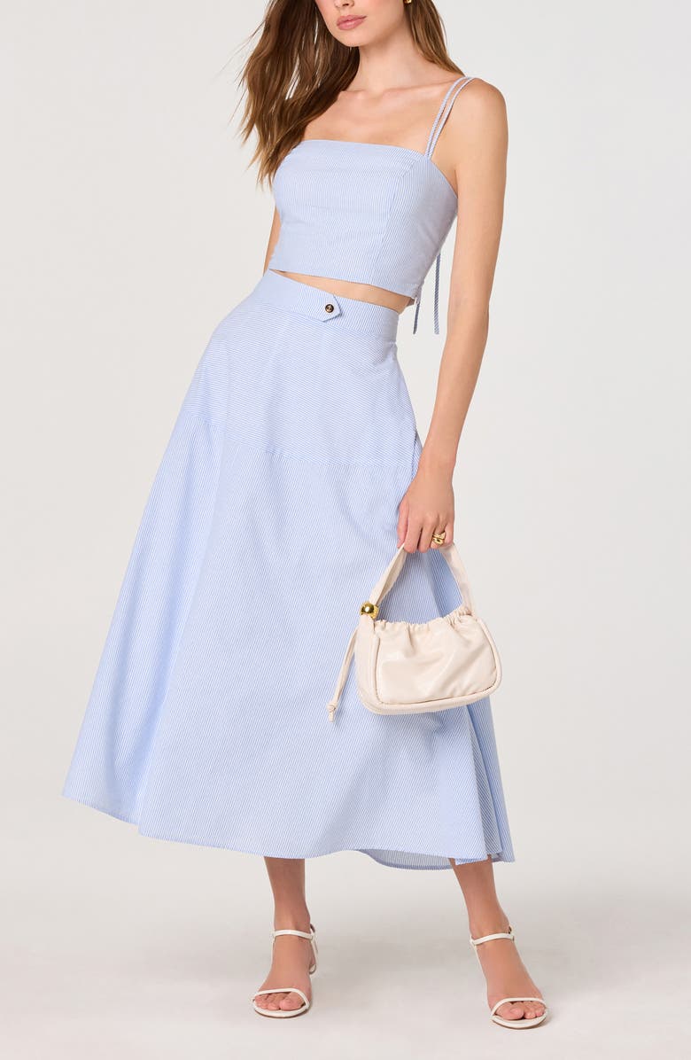 ASTR the Label Azzura Stripe Crop Top, Alternate, color, Blue Stripe