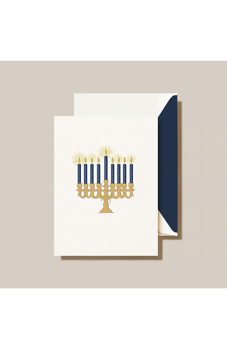 Crane Hanukkah Lights Set of 10 Greeting Cards, Alternate, color, Blue/ White
