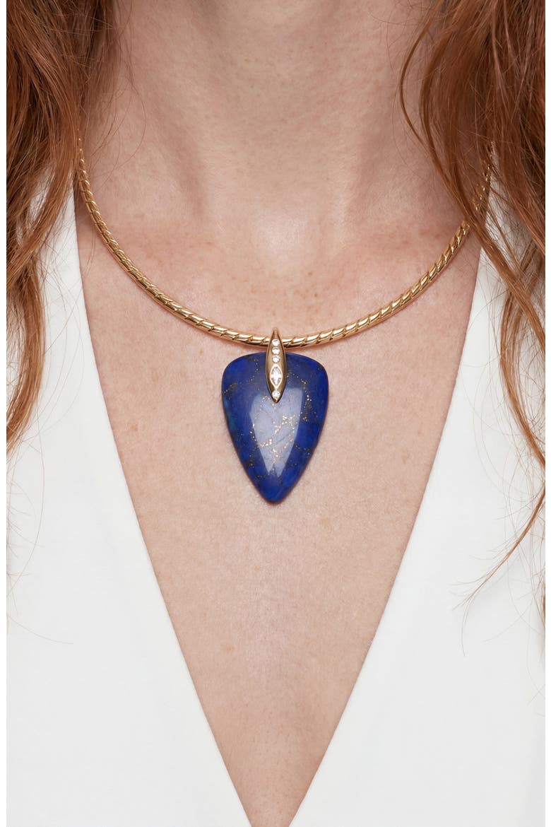 Solstice Pendant Choker, Alternate, color, LAPIS