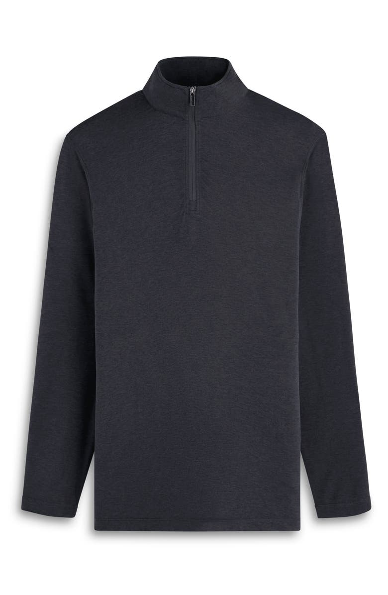 Bugatchi Quarter Zip Performance Pullover, Alternate, color, Black