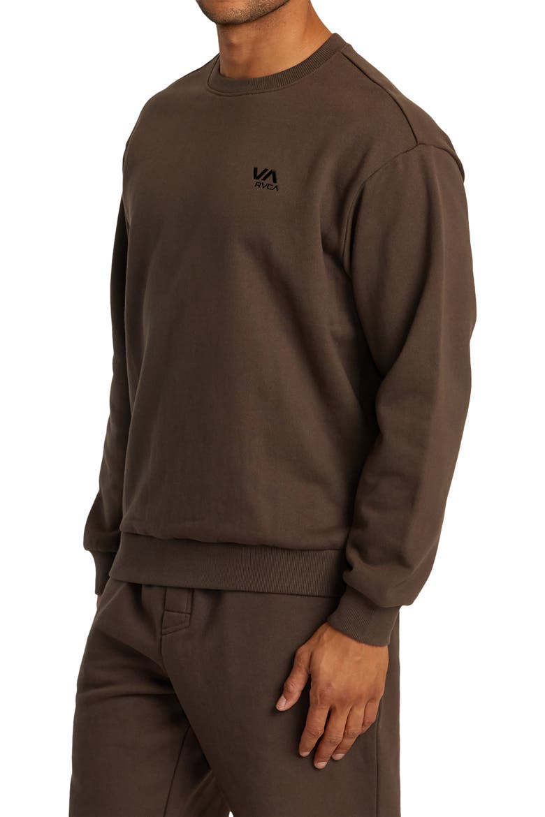 Essential Logo Embroidered Sweatshirt, Alternate, color, MOCHA