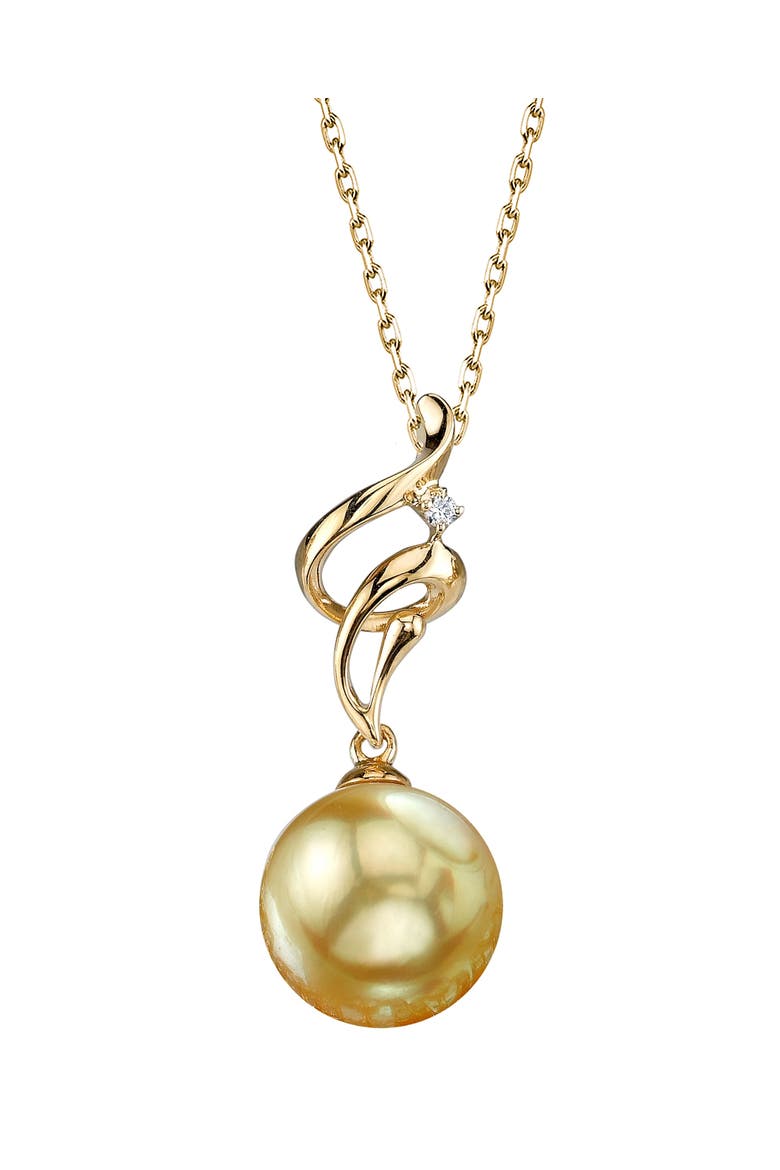Golden Pearl & Diamond Aria Pendant, Main, color, Golden Pearl