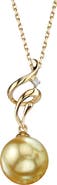 The Pearl Source Golden Pearl & Diamond Aria Pendant