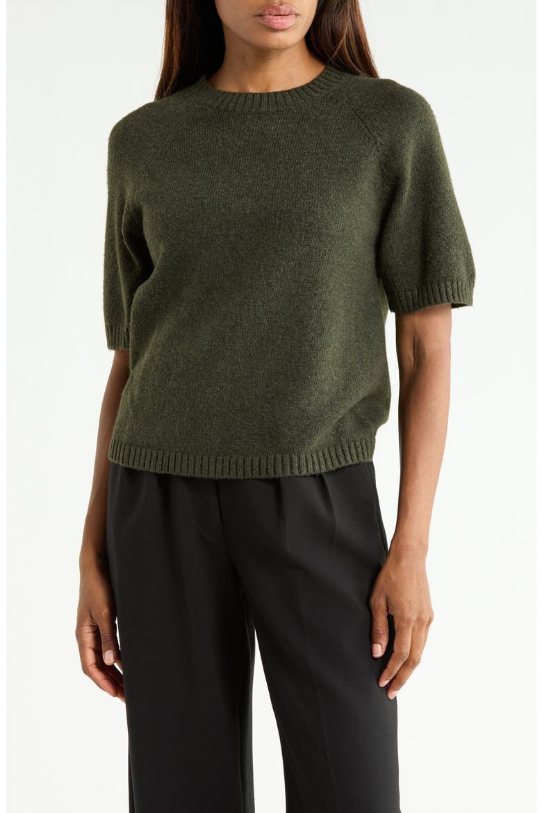 The Daily Short Sleeve Sweater, Main, color, FATIGUE
