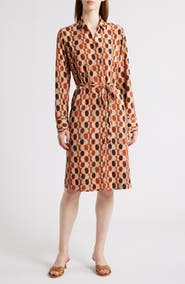NIC+ZOE Devon Circle Print Long Sleeve Belted Dress
