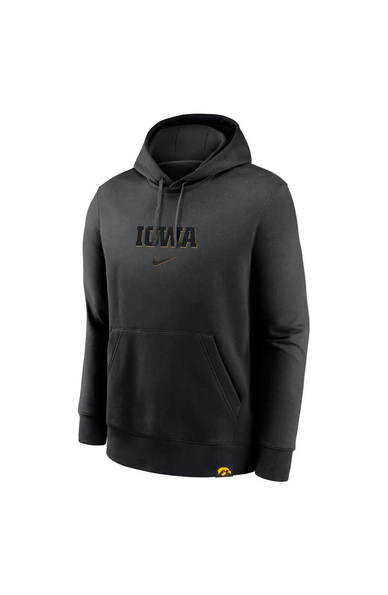 Nike Men's Nike Black Iowa Hawkeyes Statement Wordmark Lockup Pullover Hoodie, Alternate, color, 