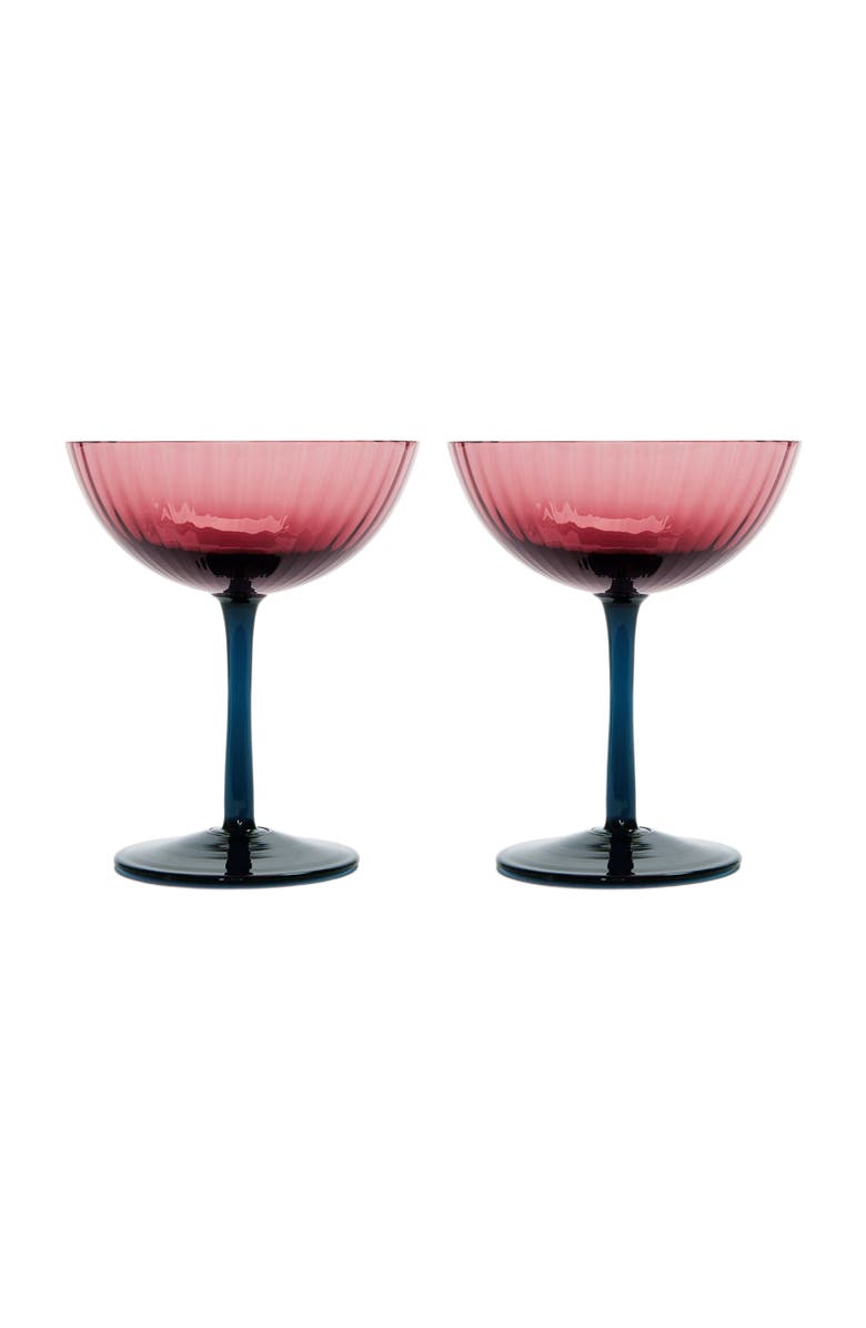 La DoubleJ Champagne Coupe Set Of 2, Main, color, Viola Purple