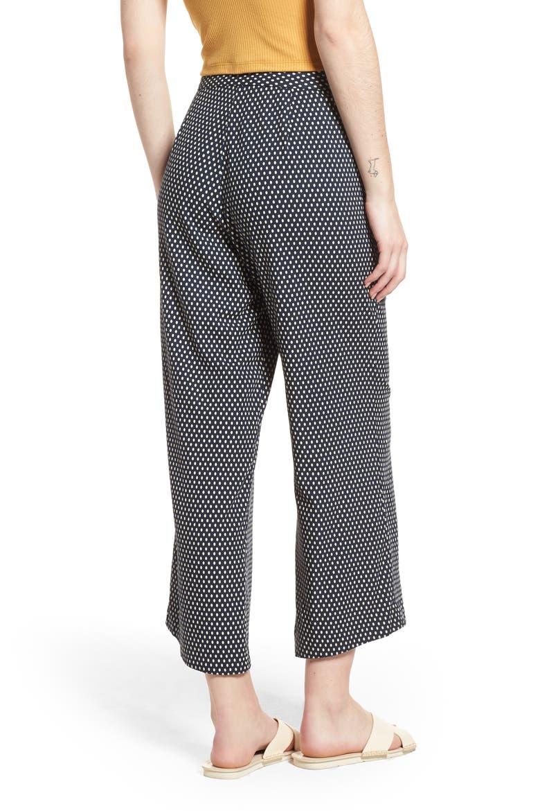 Crop Wide Leg Pants, Alternate, color, NAVY BLUE PAINTERLY DOT