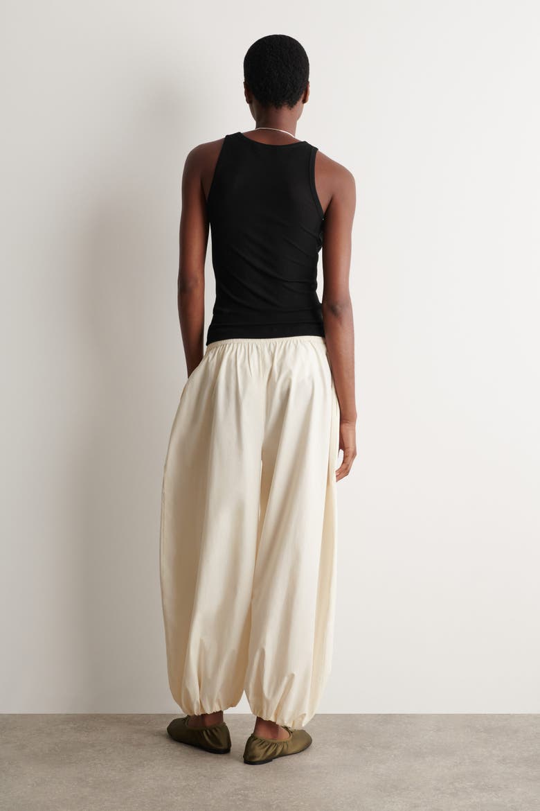 Fluid Cotton Balloon Pants, Alternate, color, IVORY