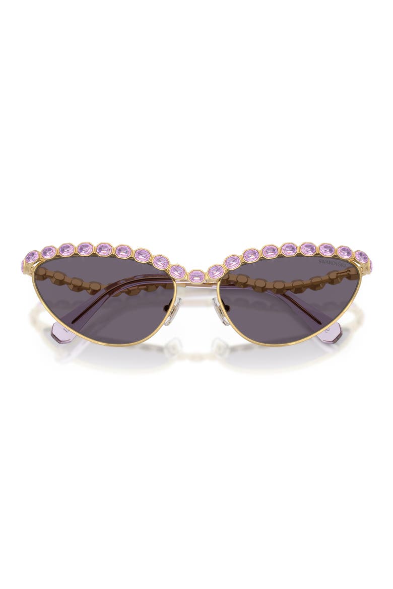 59mm Cat Eye Sunglasses, Alternate, color, GOLD / VIOLET