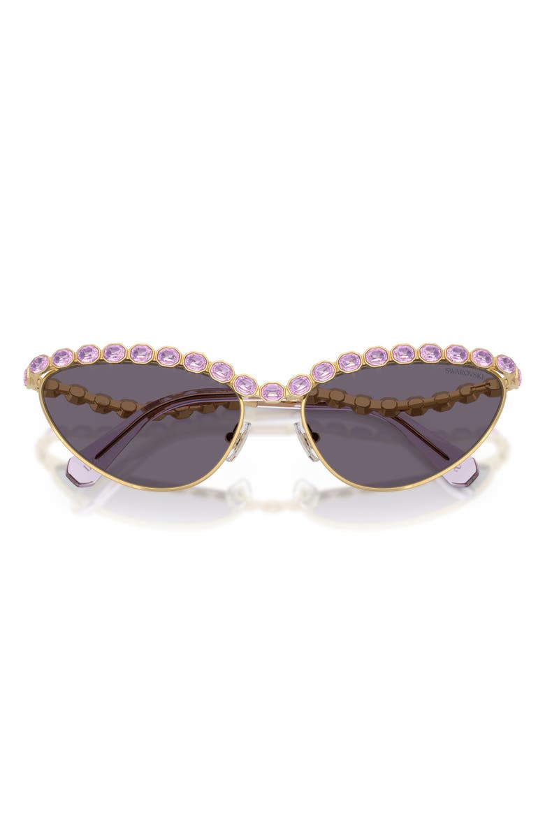 Swarovski 59mm Cat Eye Sunglasses, Alternate, color, Gold / Violet