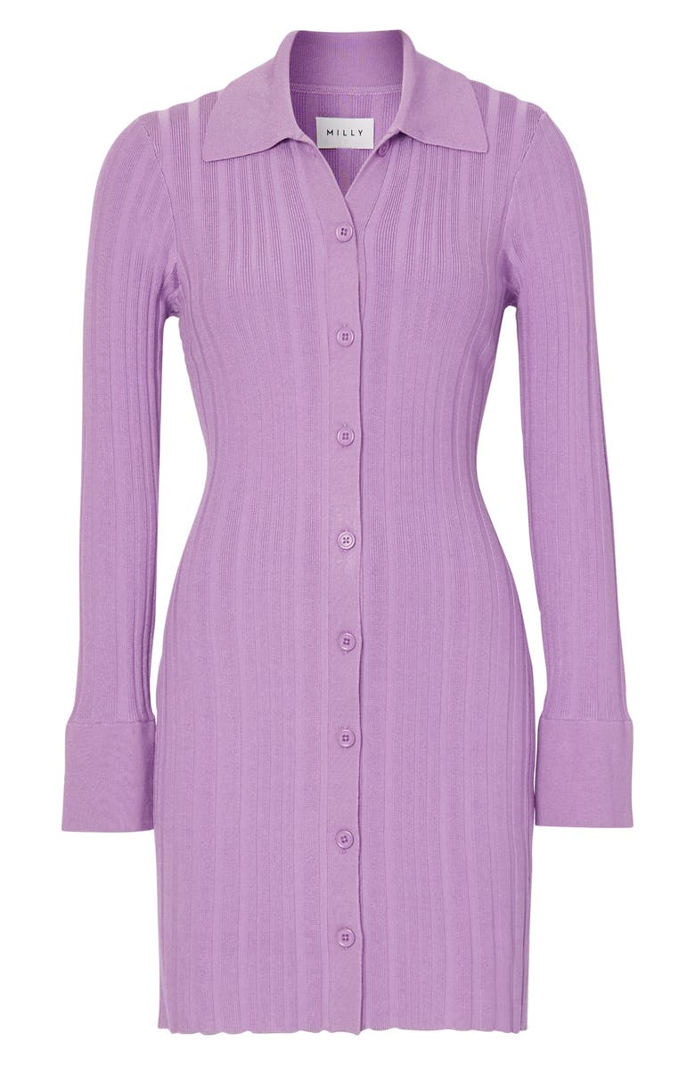 Milly Long Sleeve Polo Sweater Dress, Alternate, color, 