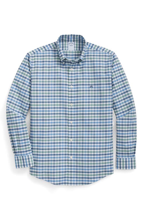 Brooks Brothers Regular Fit Check Stretch Cotton Button-down Oxford Shirt