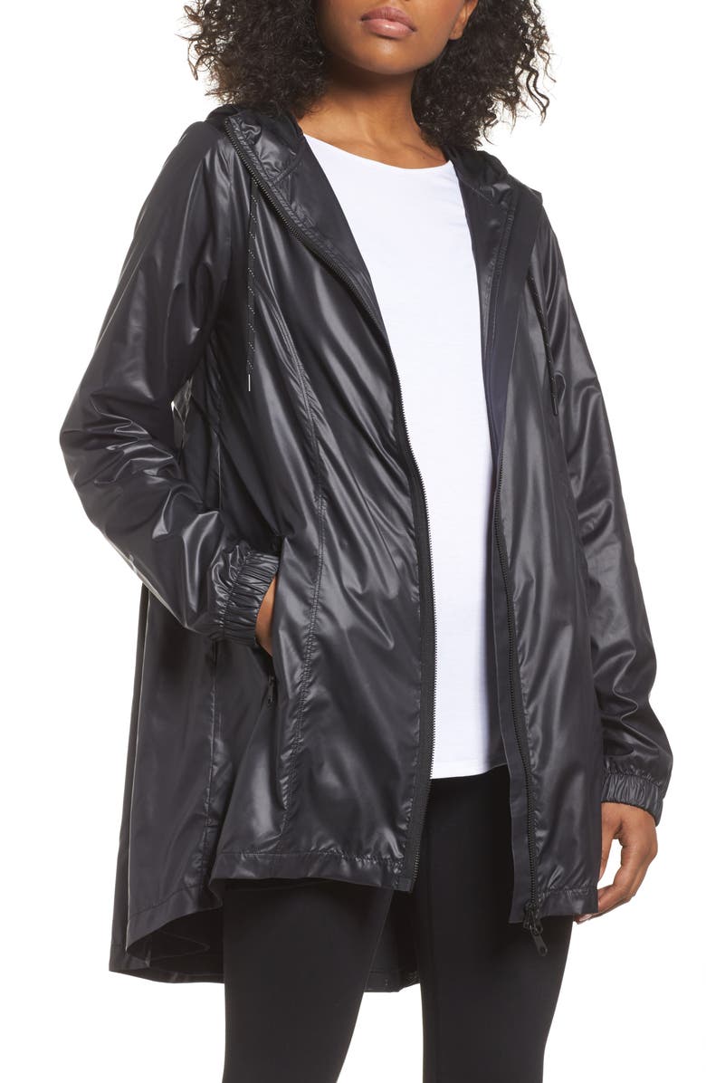 Zella Femme Pleated Hooded Jacket, Main, color, 