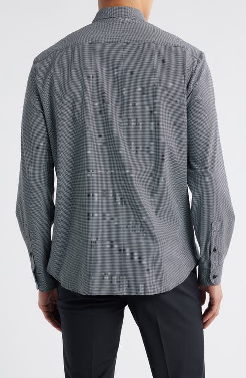 Emporio Armani Microdot Button-up Shirt In Gray