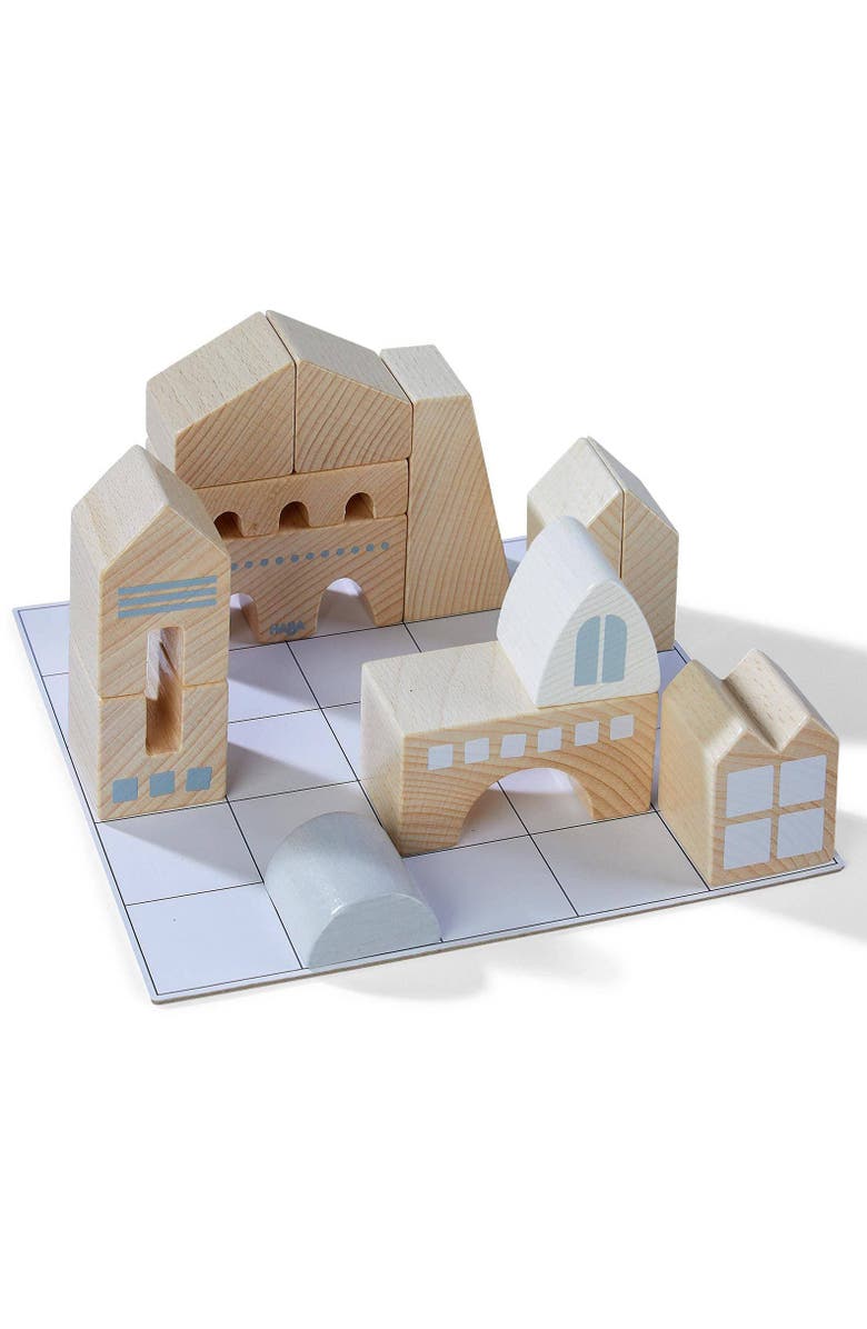 HABA Logical Master Builder Blocks - 26 Blocks with 16 Double Sided Template Cards, Alternate, color, Multi