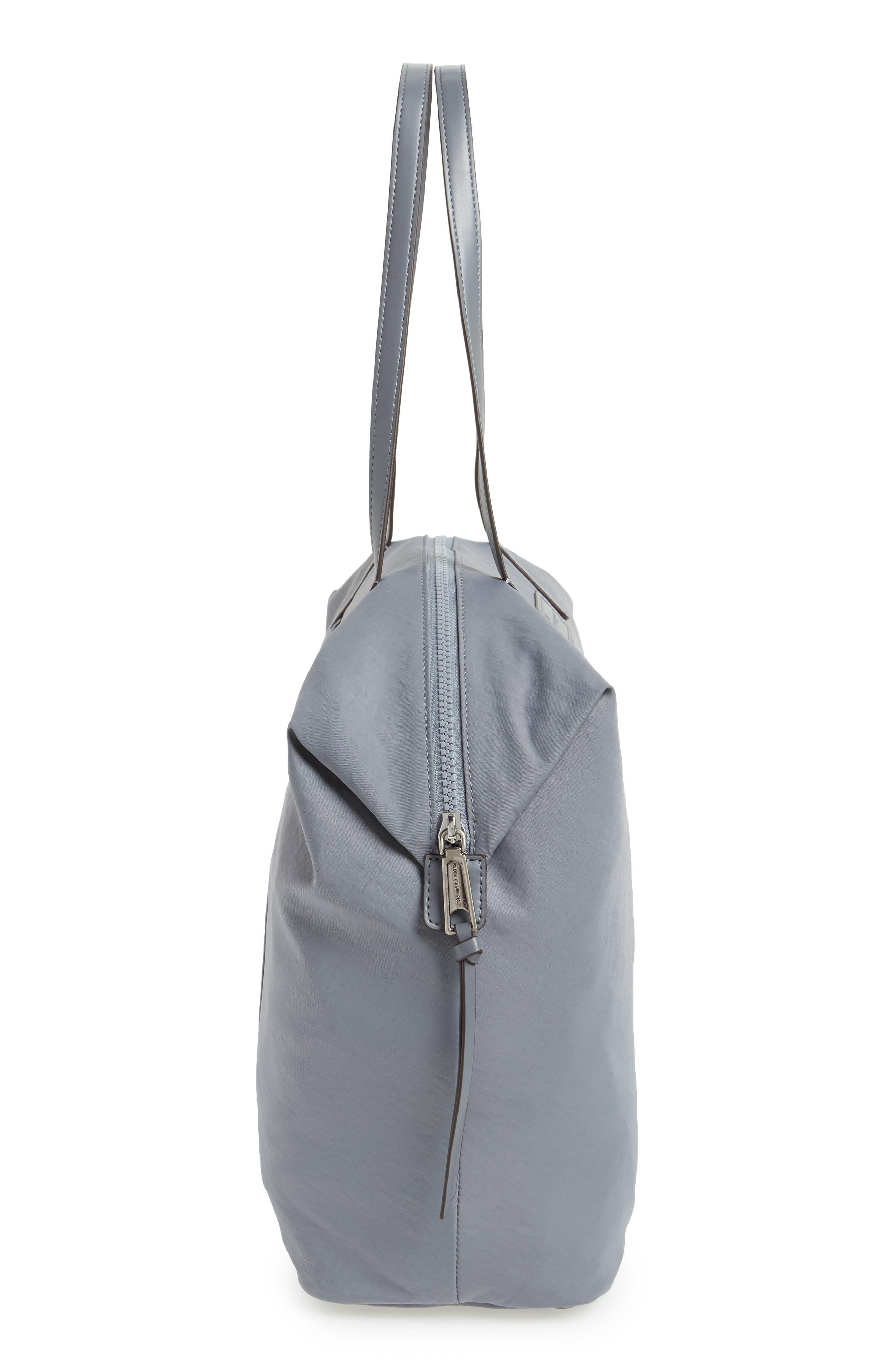 Washed Nylon Tote, Alternate, color, GREY