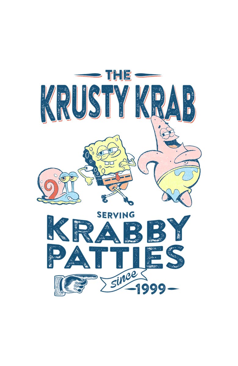 SpongeBob SquarePants Men's SpongeBob SquarePants The Krusty Krab Since 1999  Graphic T-Shirt, Alternate, color, White