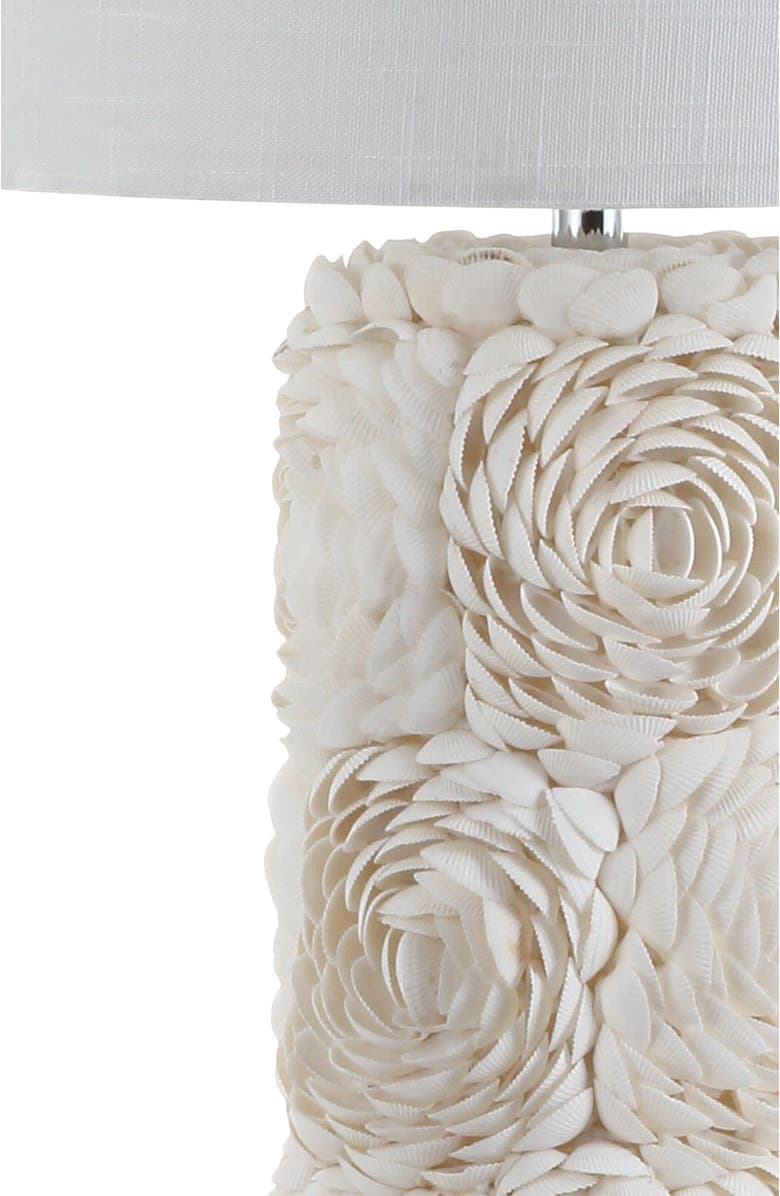 JONATHAN Y Rosette 28.5" Seashell/Resin/Crystal LED Table Lamp, Cream, Alternate, color,