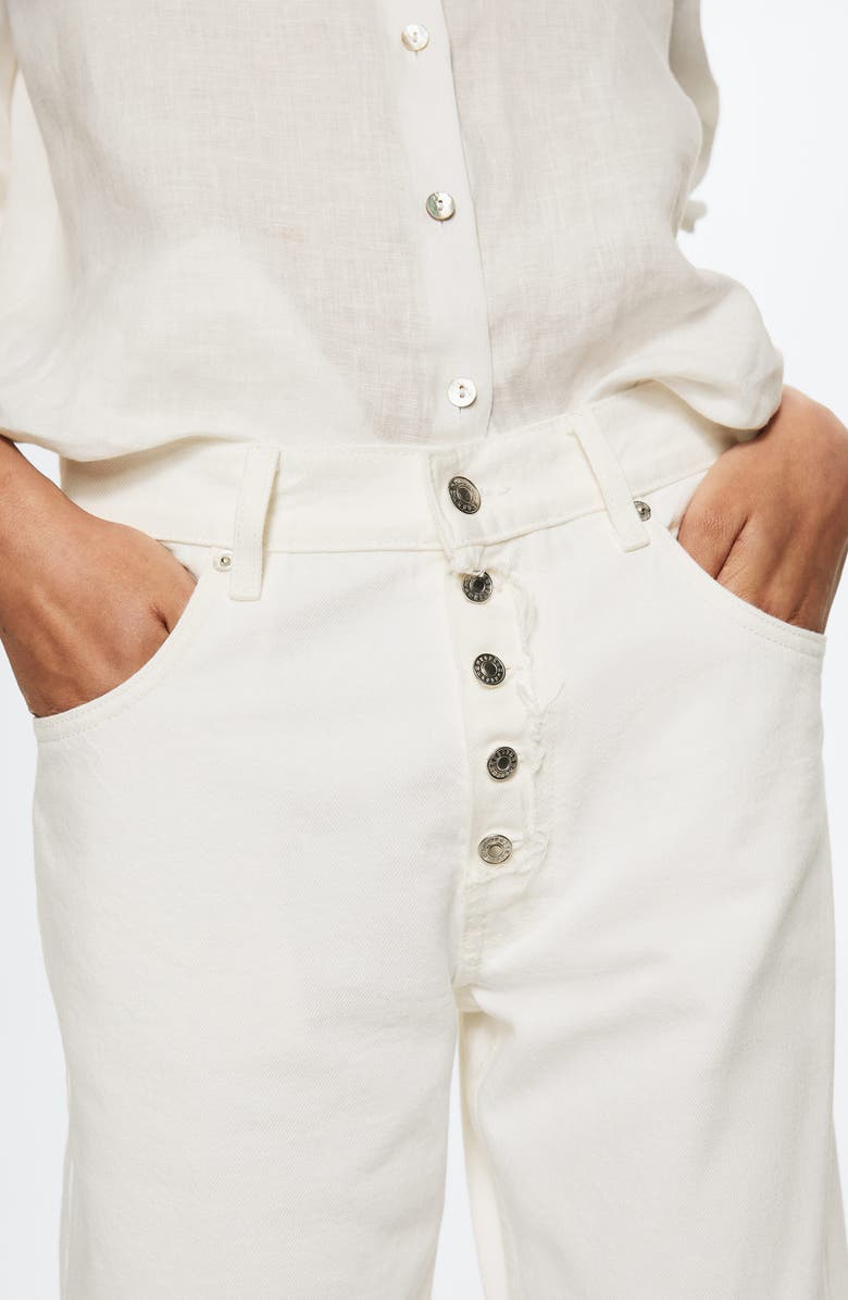 MANGO Straight Leg Button Fly Crop Jeans, Alternate, color, 