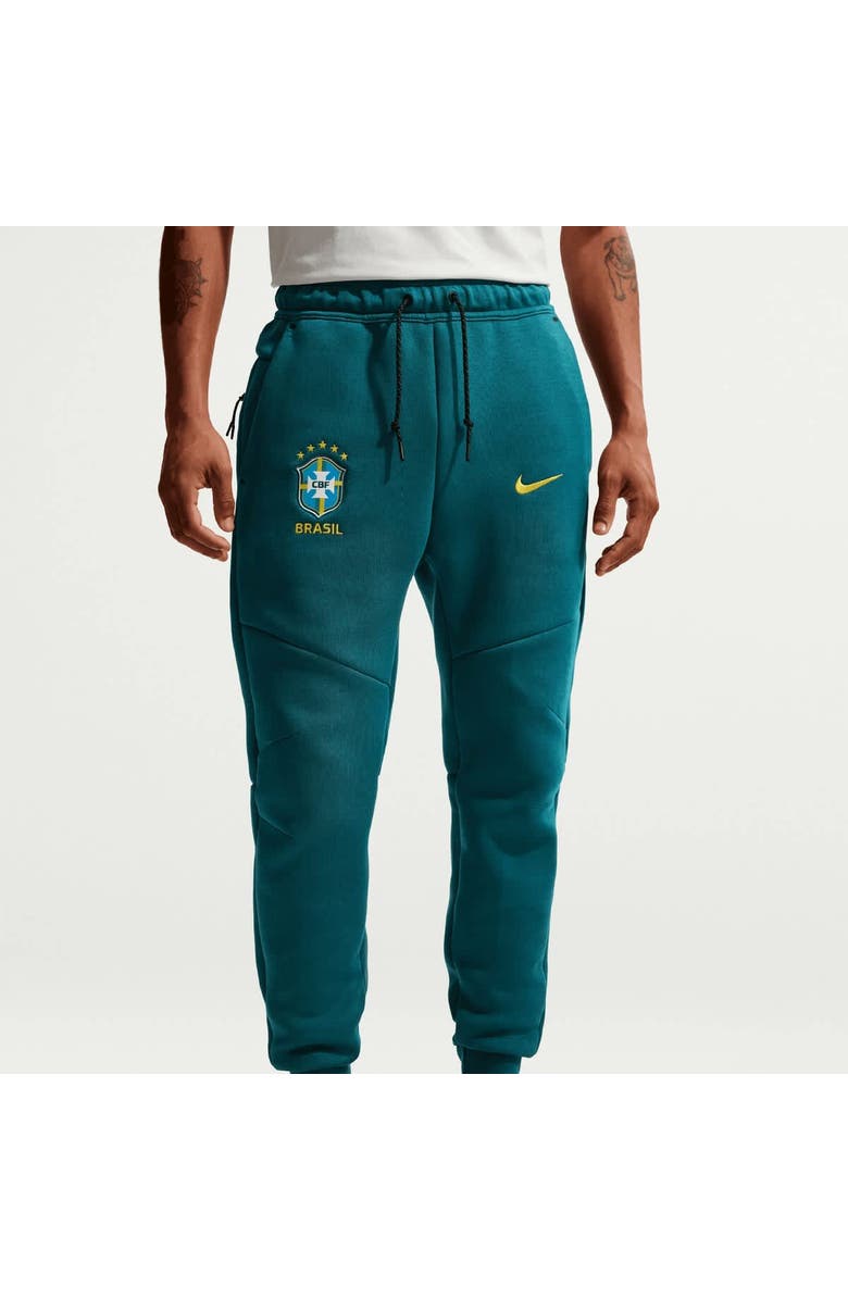Nike Men's Nike Green Brazil National Team Tech Fleece Joggers, Main, color, Green