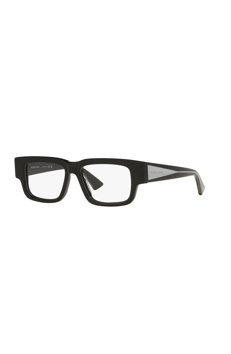 Bottega Veneta 51mm Rectangle optical glasses, Main, color, Black