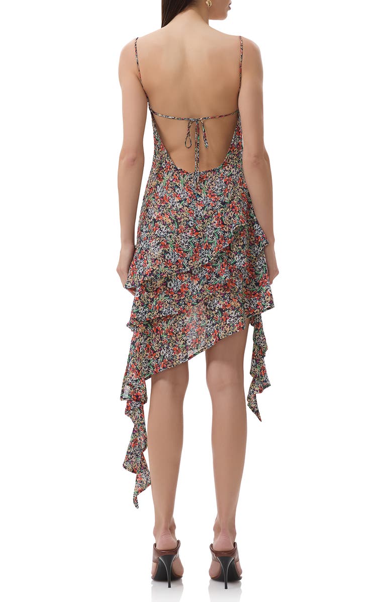 AFRM Ashmont Ruffle Tiered Dress, Alternate, color, Navy Ditsy