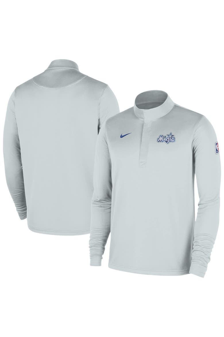 Men's Nike  Silver Orlando Magic 2025/26 City Edition Remix Authentic Coaches Dri-FIT Half-Zip Top, Main, color, Silver