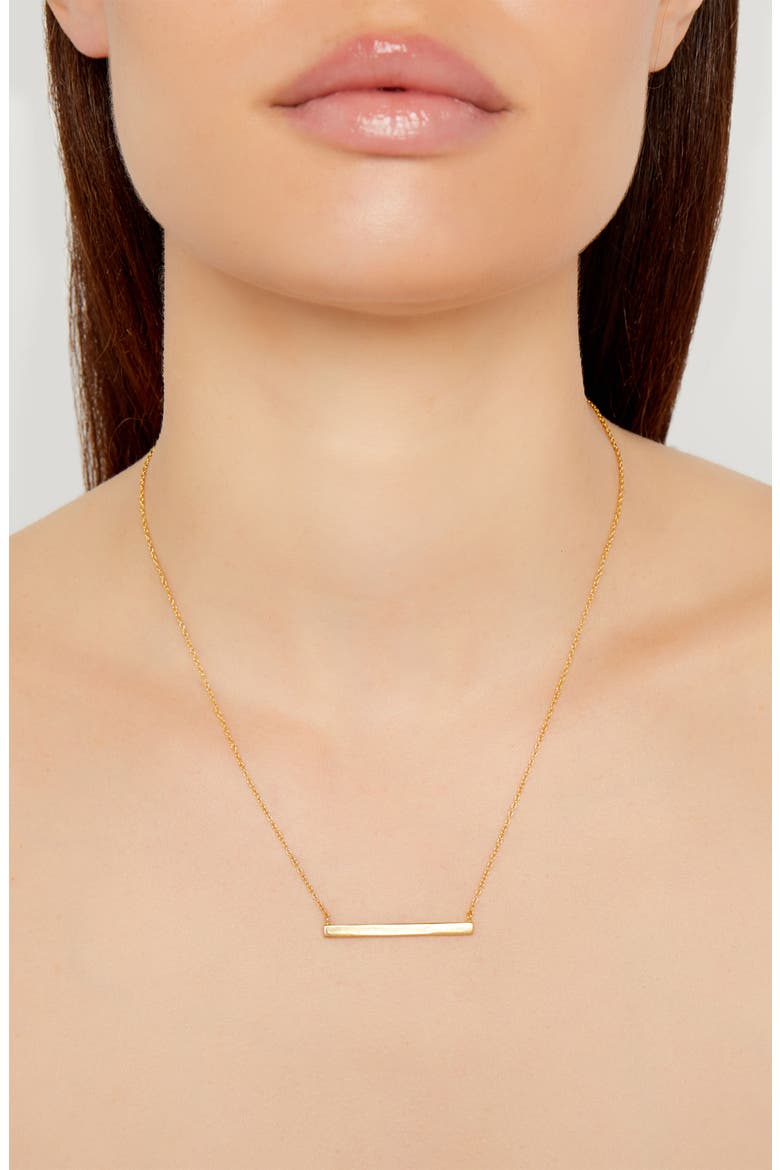 Argento Vivo Bar Pendant Necklace, Alternate, color, GOLD