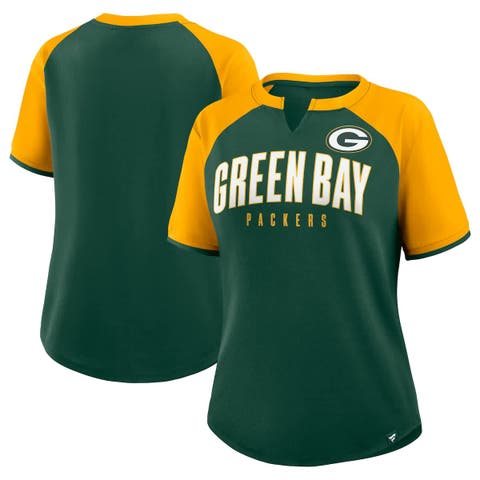 Women's Fanatics Green/Gold Green Bay Packers Height Advantage T-Shirt