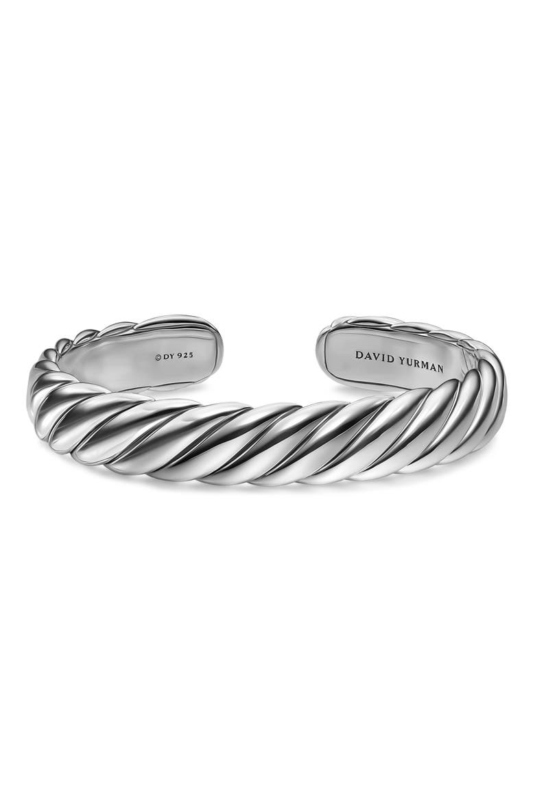 Sculpted Cable Flex Bracelet, 11mm, Alternate, color, SILVER