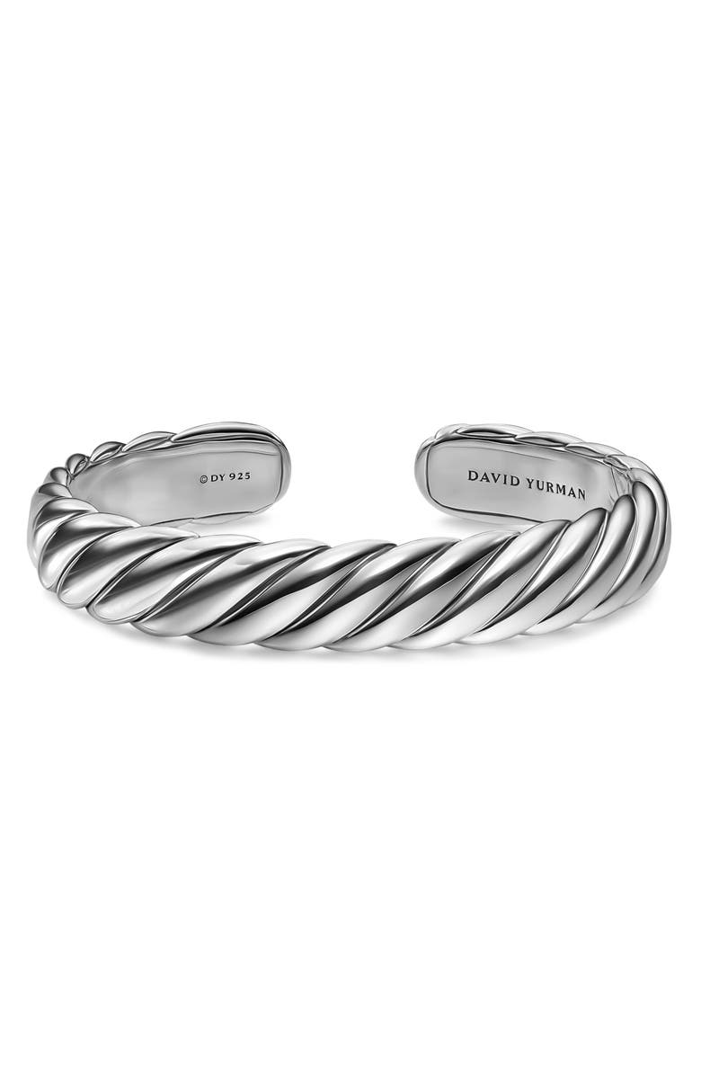 David Yurman Sculpted Cable Flex Bracelet, 11mm, Alternate, color, Silver