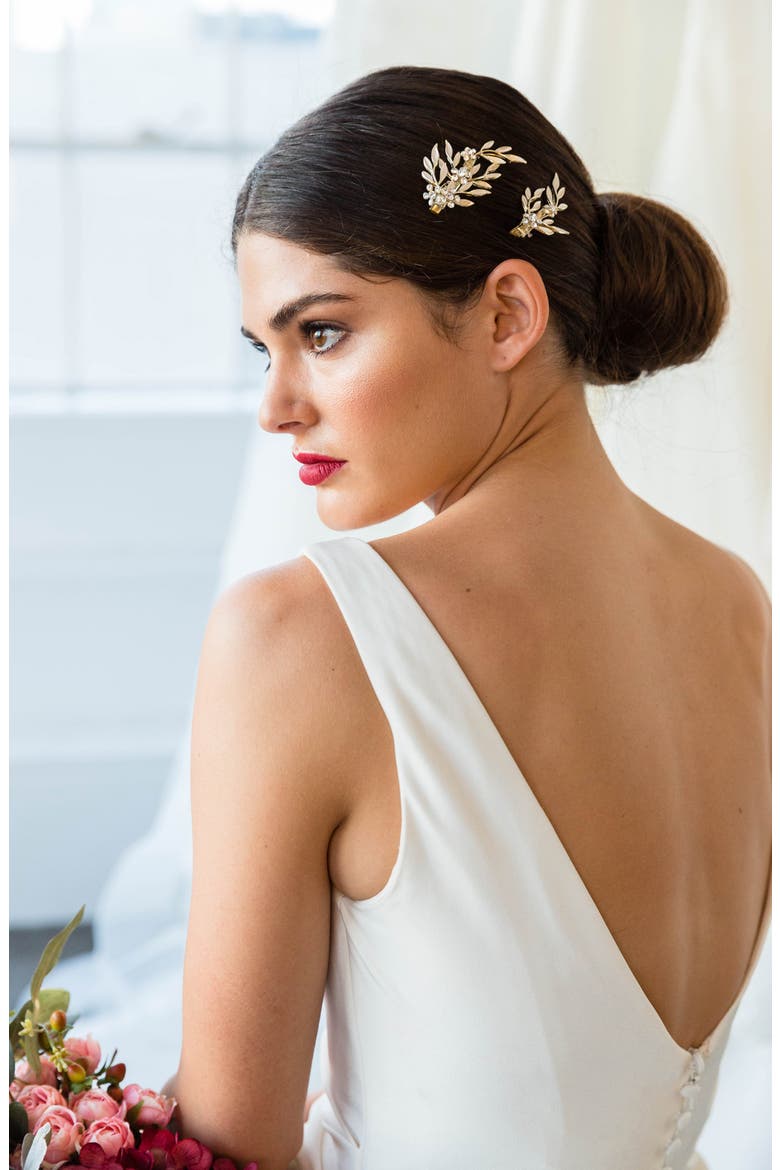 Calvina 2-Piece Hair Clip Set, Alternate, color, GOLD